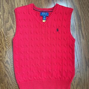 Polo by Ralph Lauren Boys V-Neck Red Sweater Vest